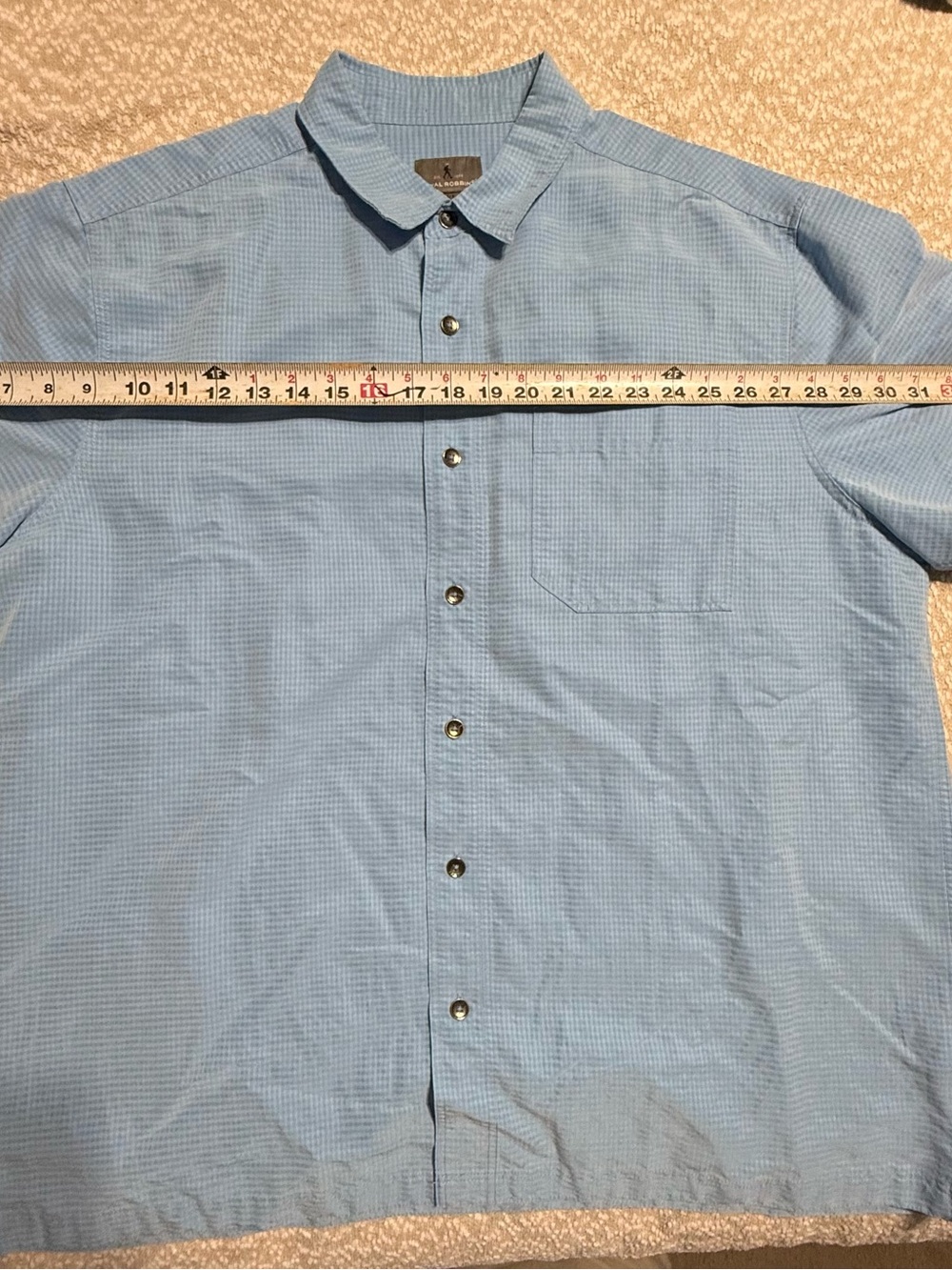 Royal Robbins Light Blue Short-Sleeve Button-Down Shirt - Picture 7 of 7